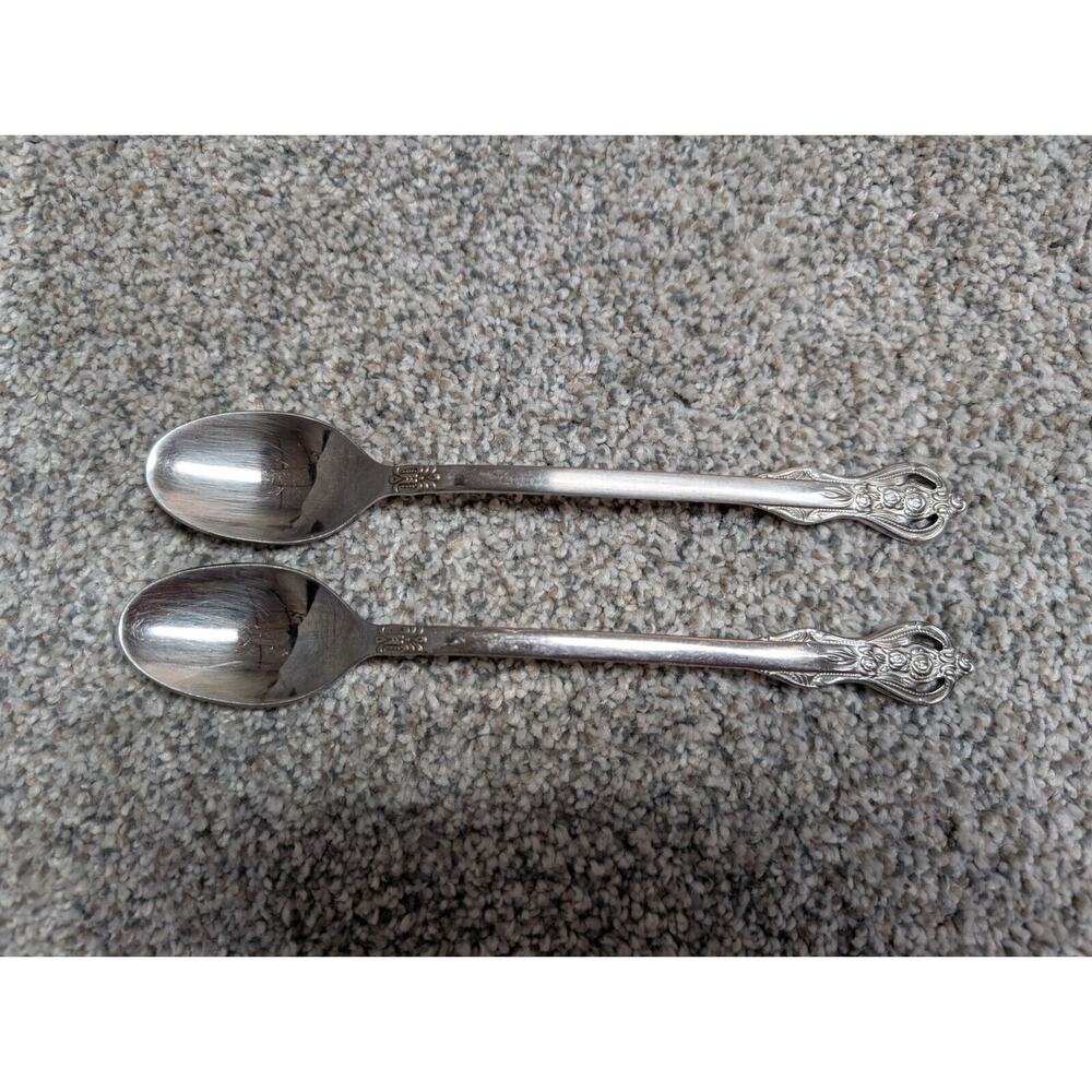 2 Royal Alister Heritage Mint Iced Tea Spoons 18/10 Stainless Flatware China